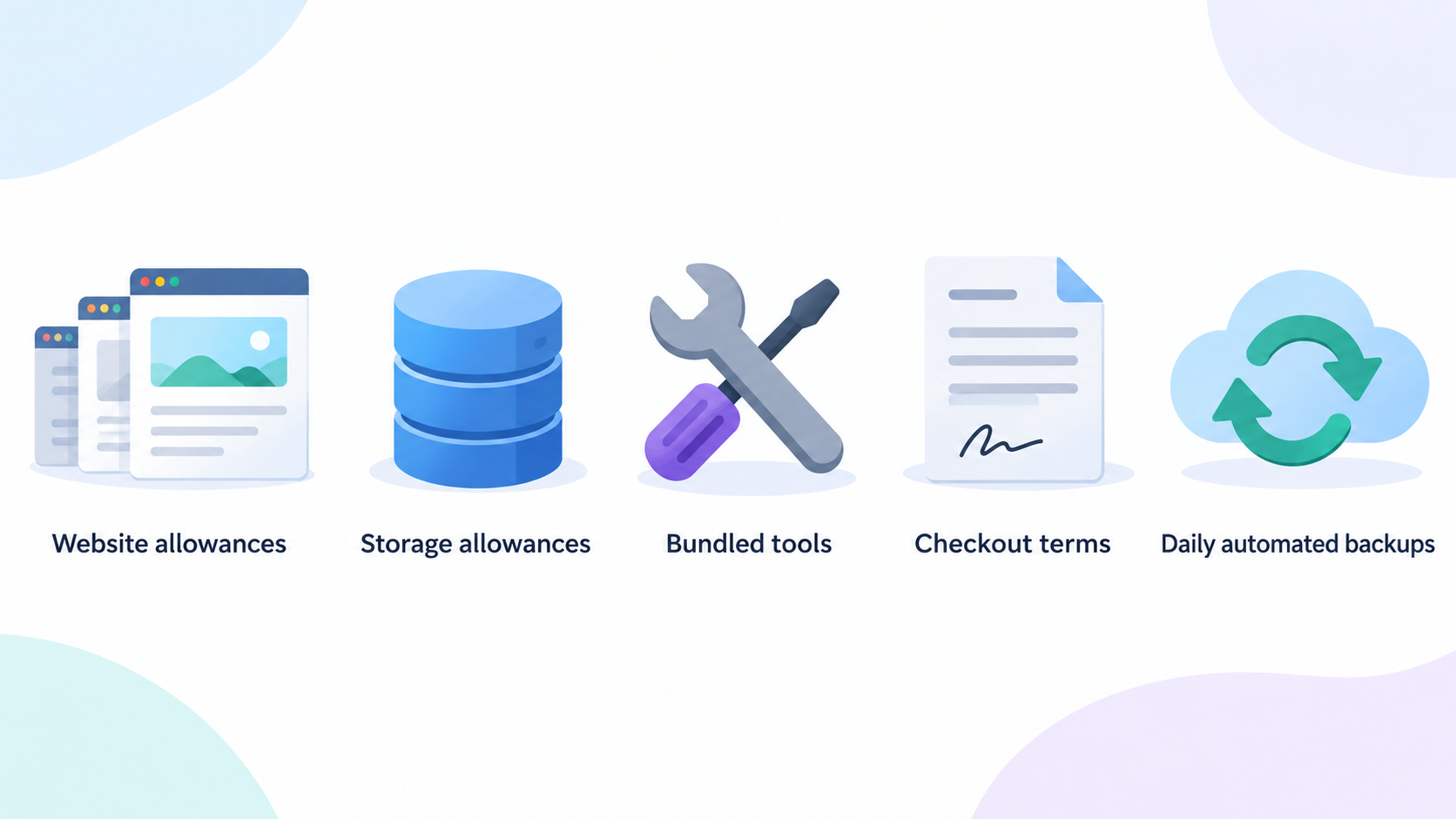Introduce the choice between two providers whose plan allowances, bundled tools, and checkout terms differ, while keeping the visual neutral about which is better.